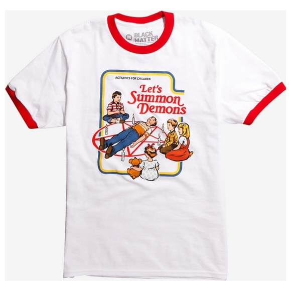 Steven Rhodes Let's Summon Demons Ringer T-Shirt